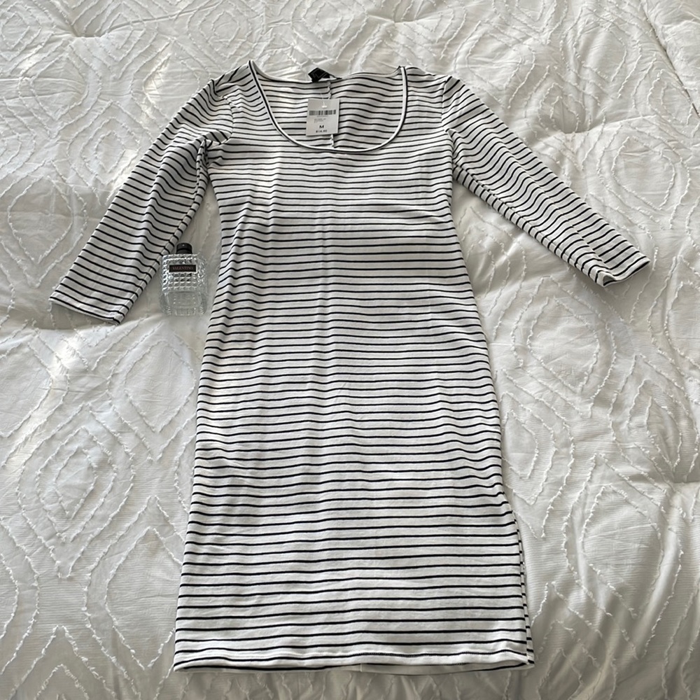 Forever 21 striped midi long sleeve dress